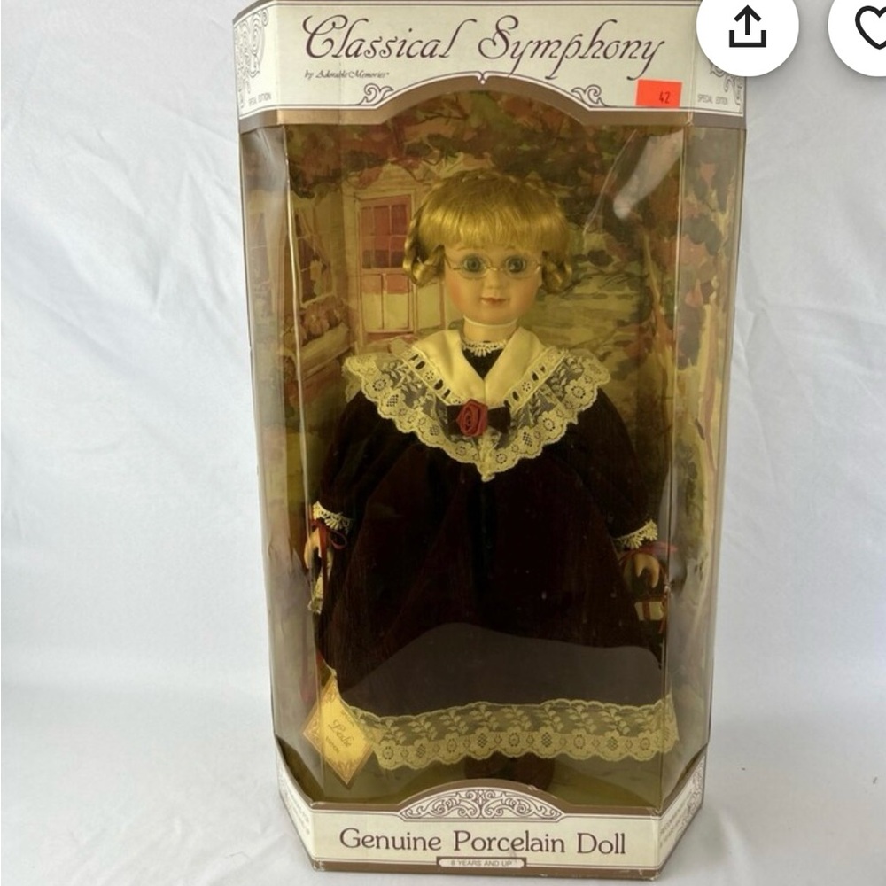 Classical symphony Genuine Porcelain Doll with magenta Dress Leslie